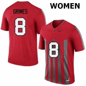 Women's Ohio State Buckeyes #8 Trevon Grimes Throwback Nike NCAA College Football Jersey Copuon XOV5344QA